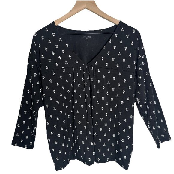 Garnet Hill Medium Artist Skeleton Bones Graphic Tee Top Tencel Lyocel Coastal - Picture 4 of 11